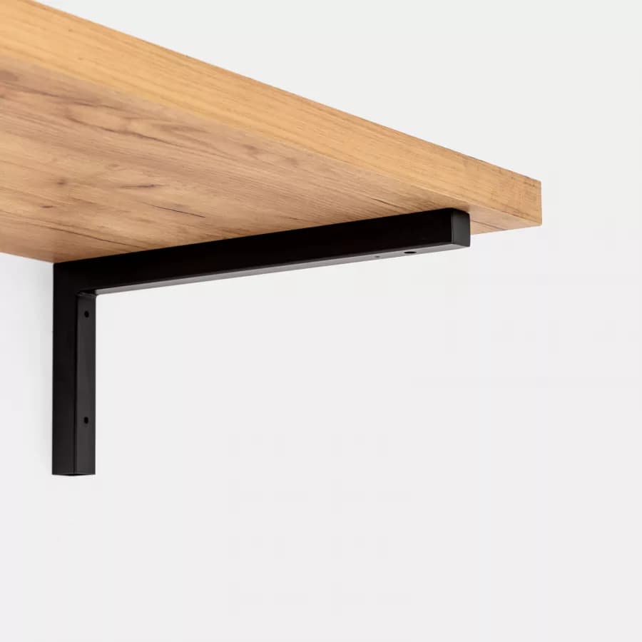 Staffa a L 44x20 h cm in metallo nero opaco per mensoloni bagno sospesi