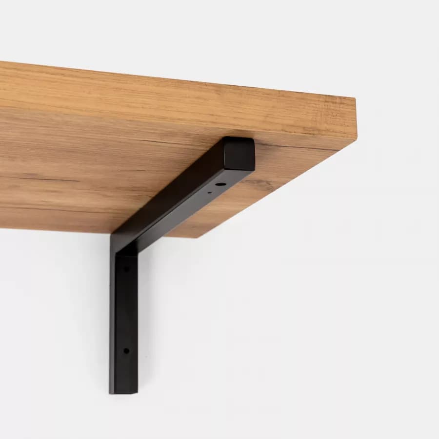 Staffa a L 44x20 h cm in metallo nero opaco per mensoloni bagno sospesi