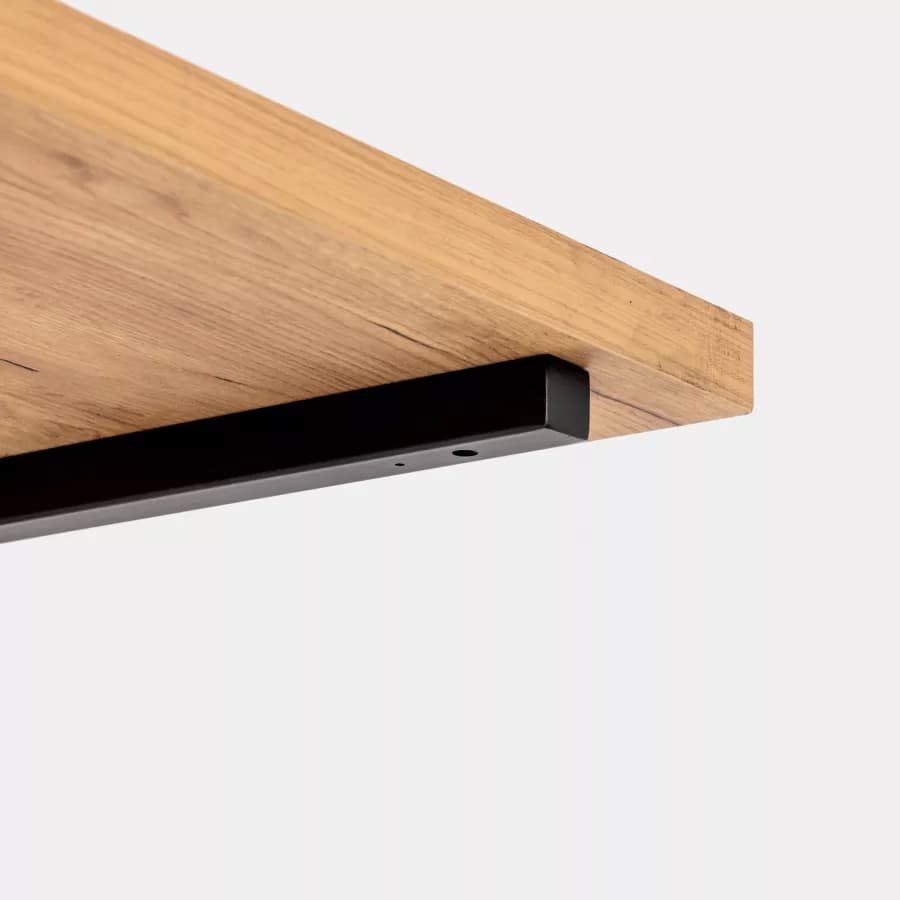Staffa a L 44x20 h cm in metallo nero opaco per mensoloni bagno sospesi