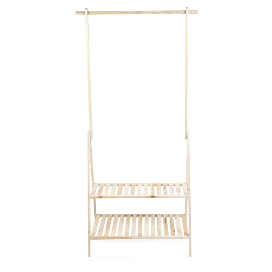 Appendiabiti 75x160h cm legno con bastone e ripiani - Grace