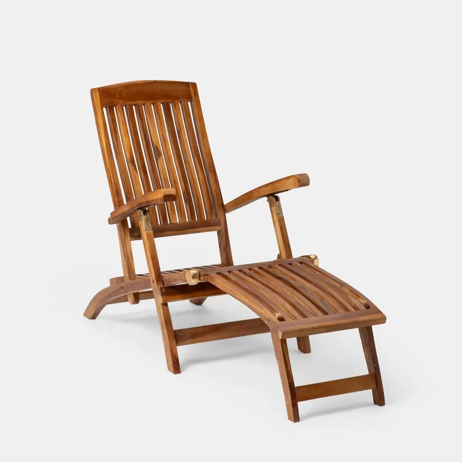 Steamer sdraio reclinabile in legno teak - Louis