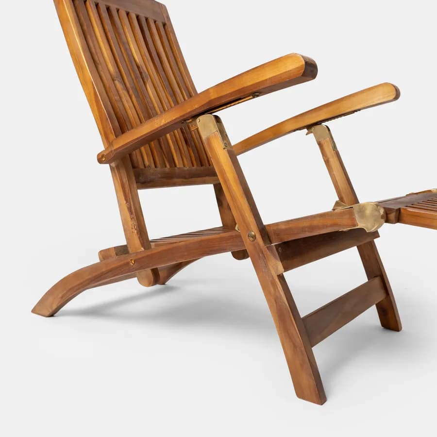 Steamer sdraio reclinabile in legno teak - Louis