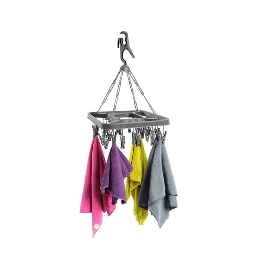Stendino sospeso 38x29 cm grigio con 26 mollette