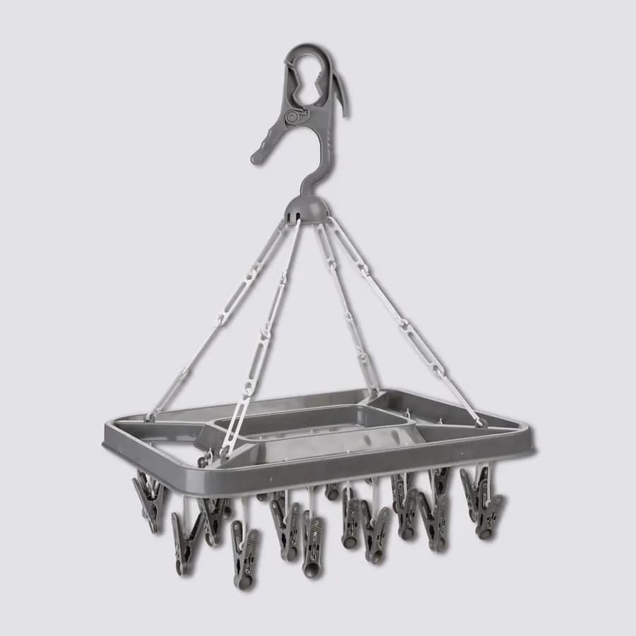 Stendino sospeso 38x29 cm grigio con 26 mollette
