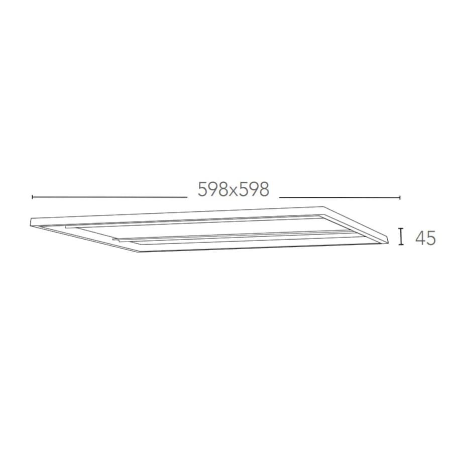 Struttura per pannello led 59,8x59,8 cm in alluminio grigio goffrato