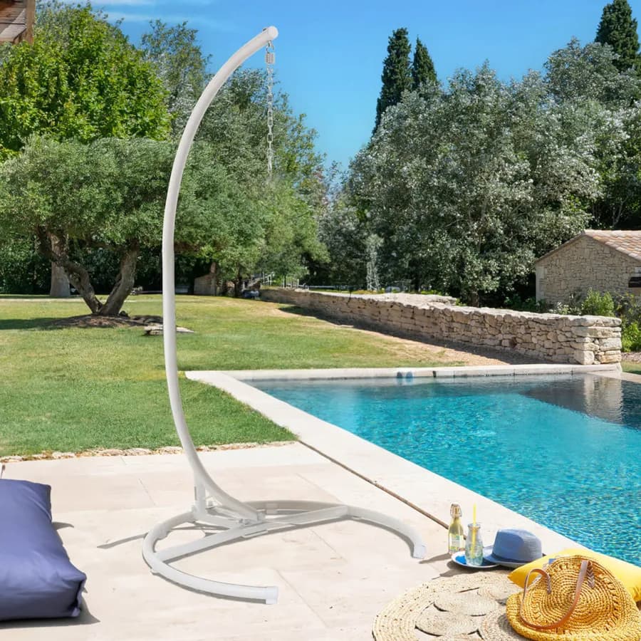 Supporto 210 h cm per poltrona sospesa in acciaio bianco