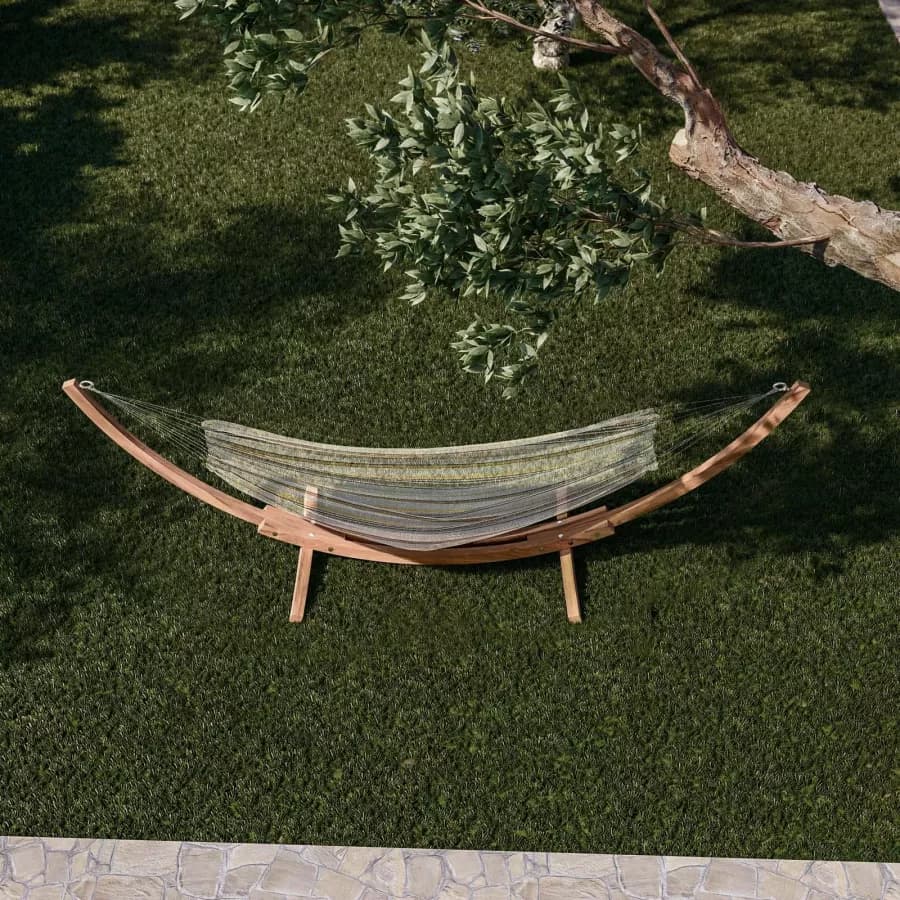 Supporto per amaca da giardino 317x119x121h cm in legno naturale