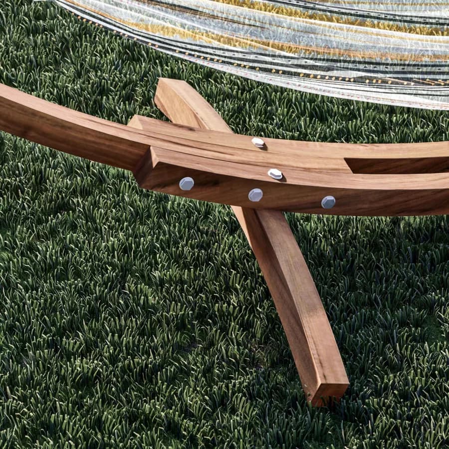 Supporto per amaca da giardino 317x119x121h cm in legno naturale