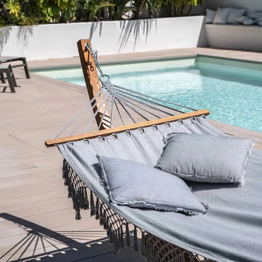 Supporto per amaca da giardino 416x120x125h cm in legno naturale