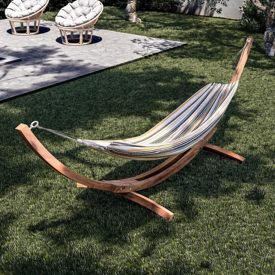Supporto per amaca da giardino 416x120x125h cm in legno naturale