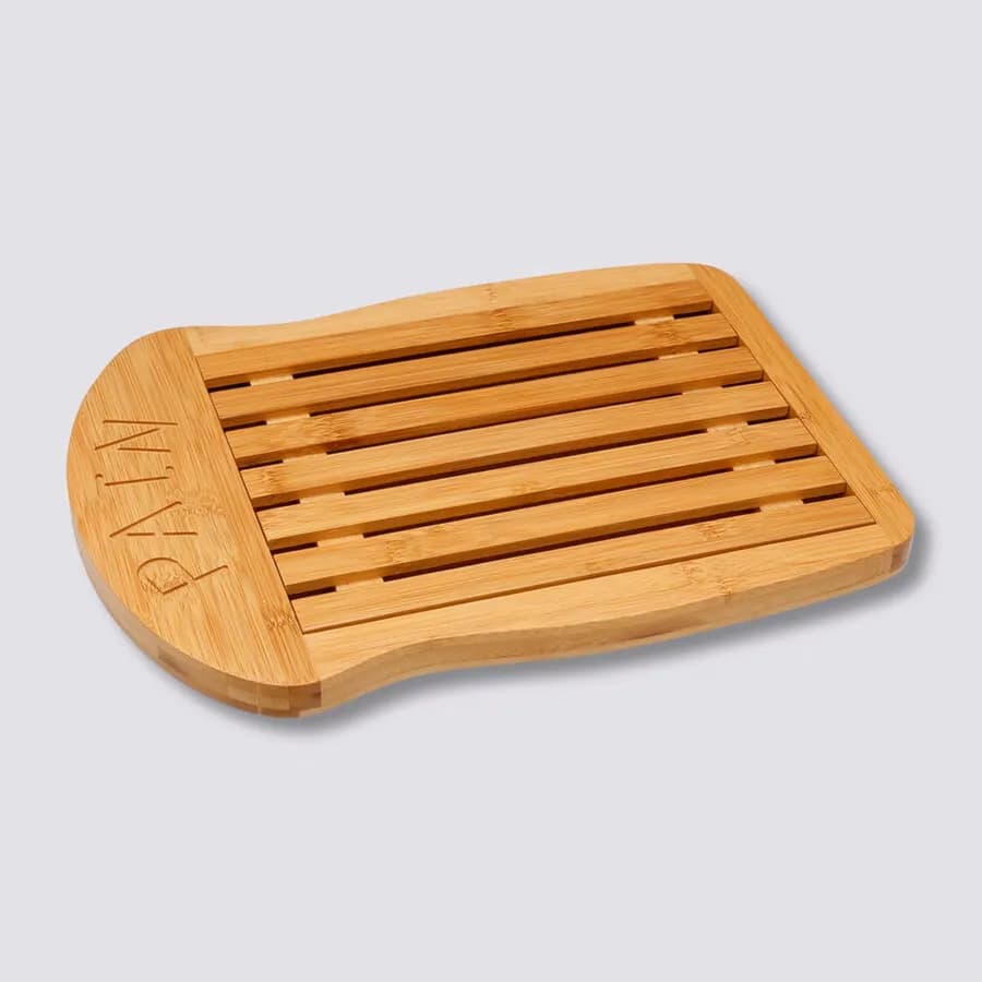 Tagliere 34x26 cm in bambù naturale con fondo estraibile per le briciole