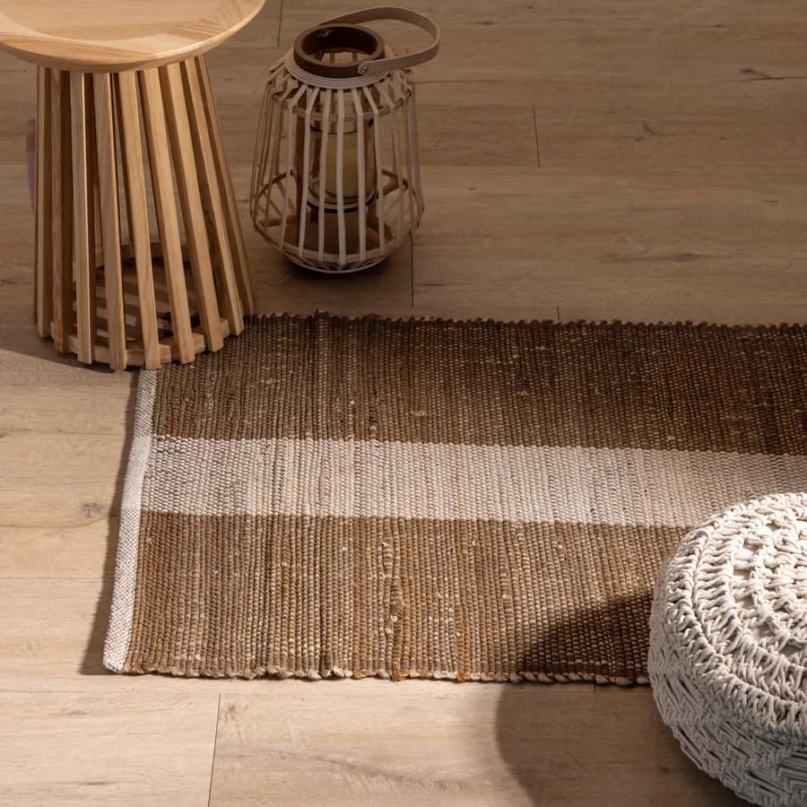 Tappeto 170x120 cm in juta e cotone naturale