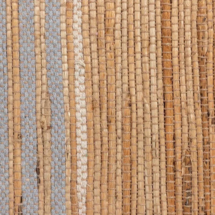Tappeto 60x90 cm in cotone e juta naturale grigio intrecciato