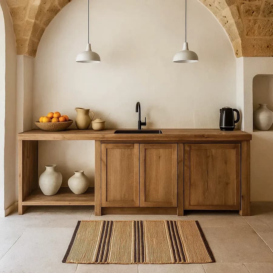 Tappeto 60x90 cm in cotone e juta naturale marrone intrecciato