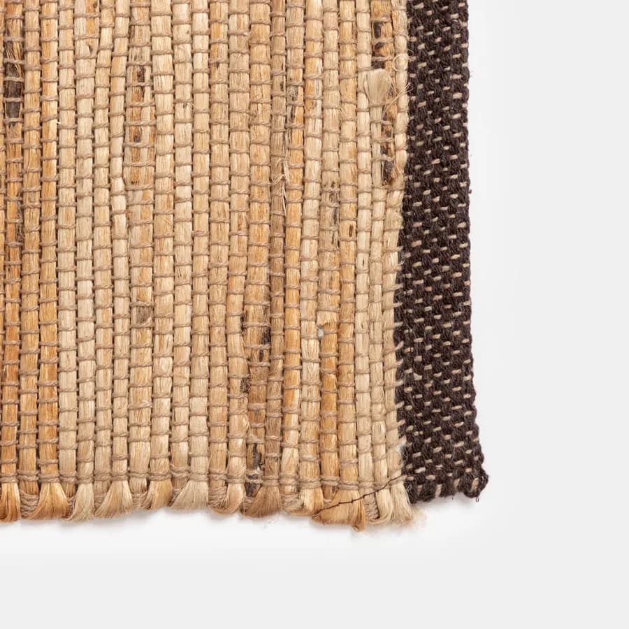 Tappeto 60x90 cm in cotone e juta naturale marrone intrecciato