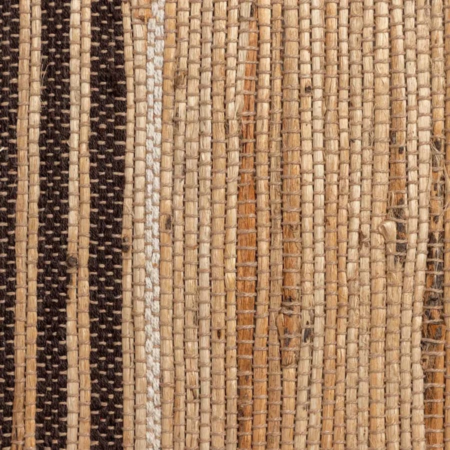 Tappeto 60x90 cm in cotone e juta naturale marrone intrecciato