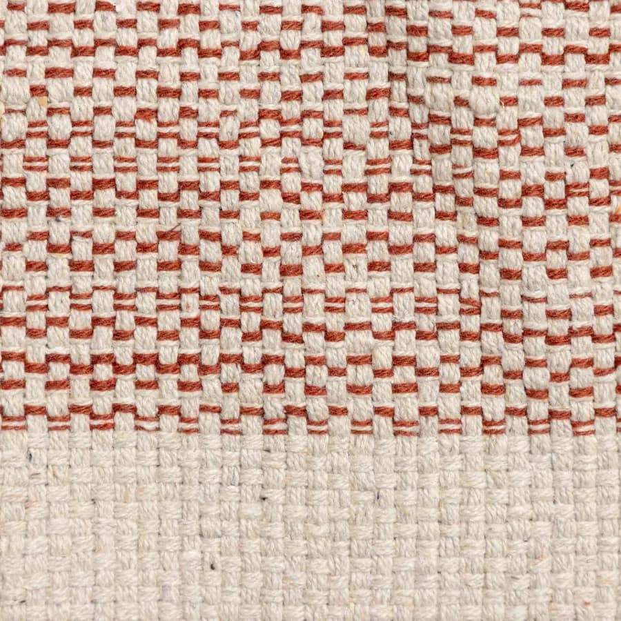 Tappeto 60x90 cm in cotone naturale e marrone con frange