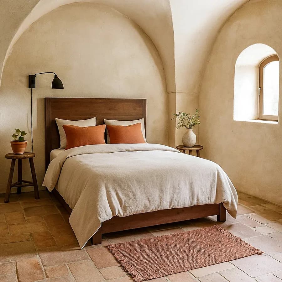 Tappeto 60x90 cm in cotone terracotta con frange