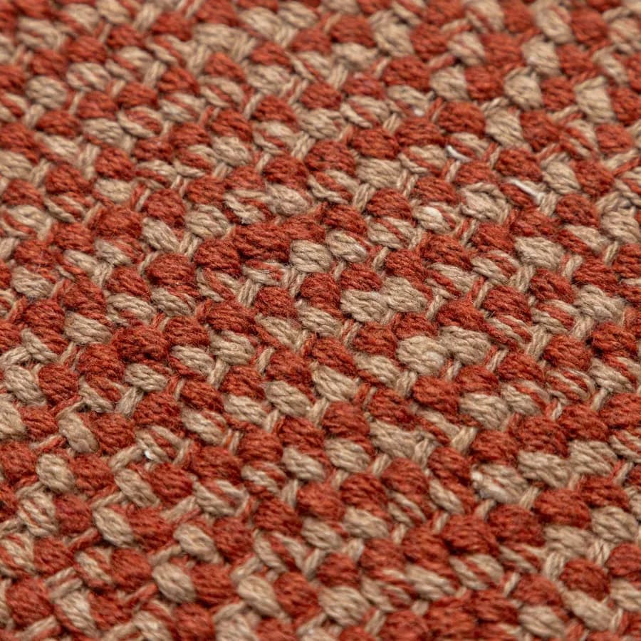 Tappeto 60x90 cm in cotone terracotta con frange