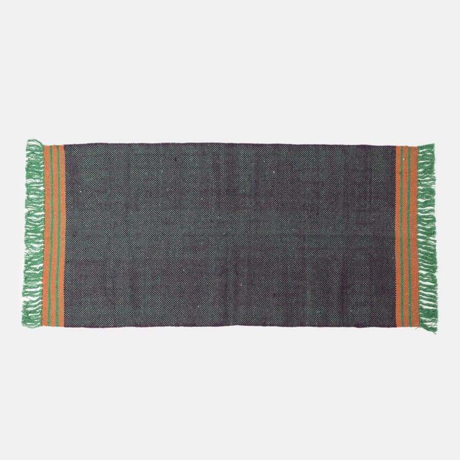 Tappeto 70x140 cm in cotone viola con frange