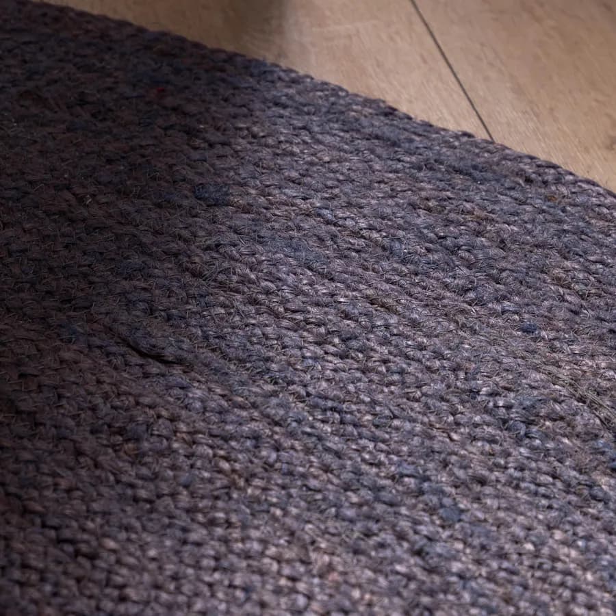 Tappeto da esterno o interno rotondo 150 cm in juta grigio