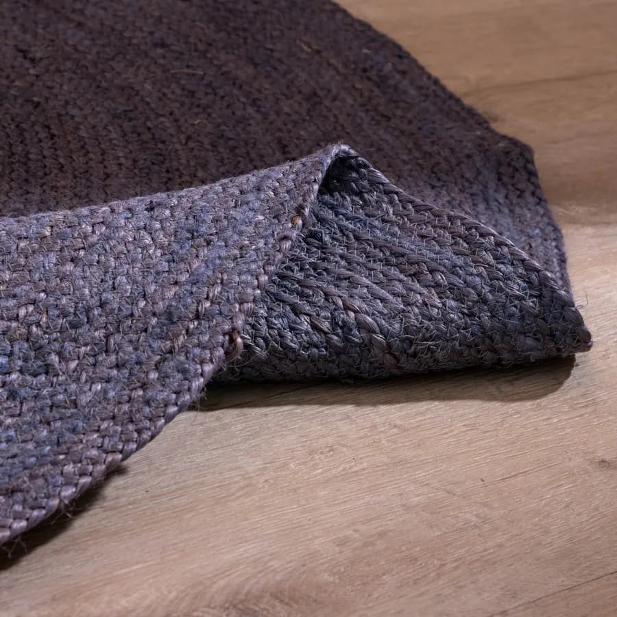 Tappeto da esterno o interno rotondo 150 cm in juta grigio