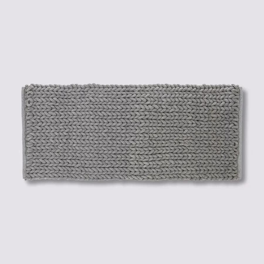Tappeto da bagno 120x50 cm con lavorazione a spiga grigio - Kolors