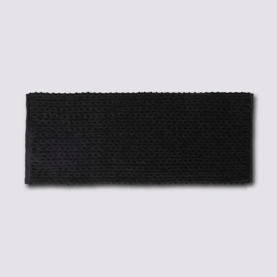 Tappeto da bagno 120x50 cm con lavorazione a spiga nero - Kolors