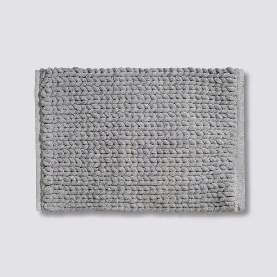 Tappeto da bagno 75x50 cm con lavorazione a spiga grigio