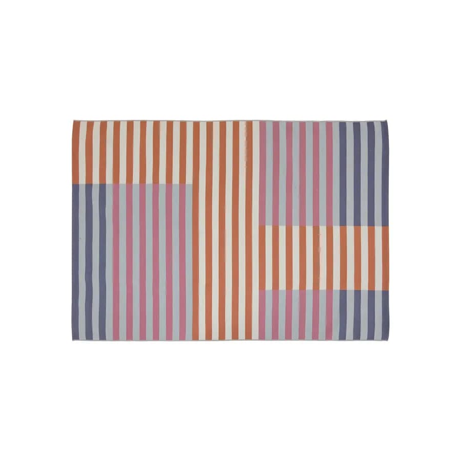 Tappeto da esterno o interno 170x120 cm in polipropilene a righe colorate - Hulio