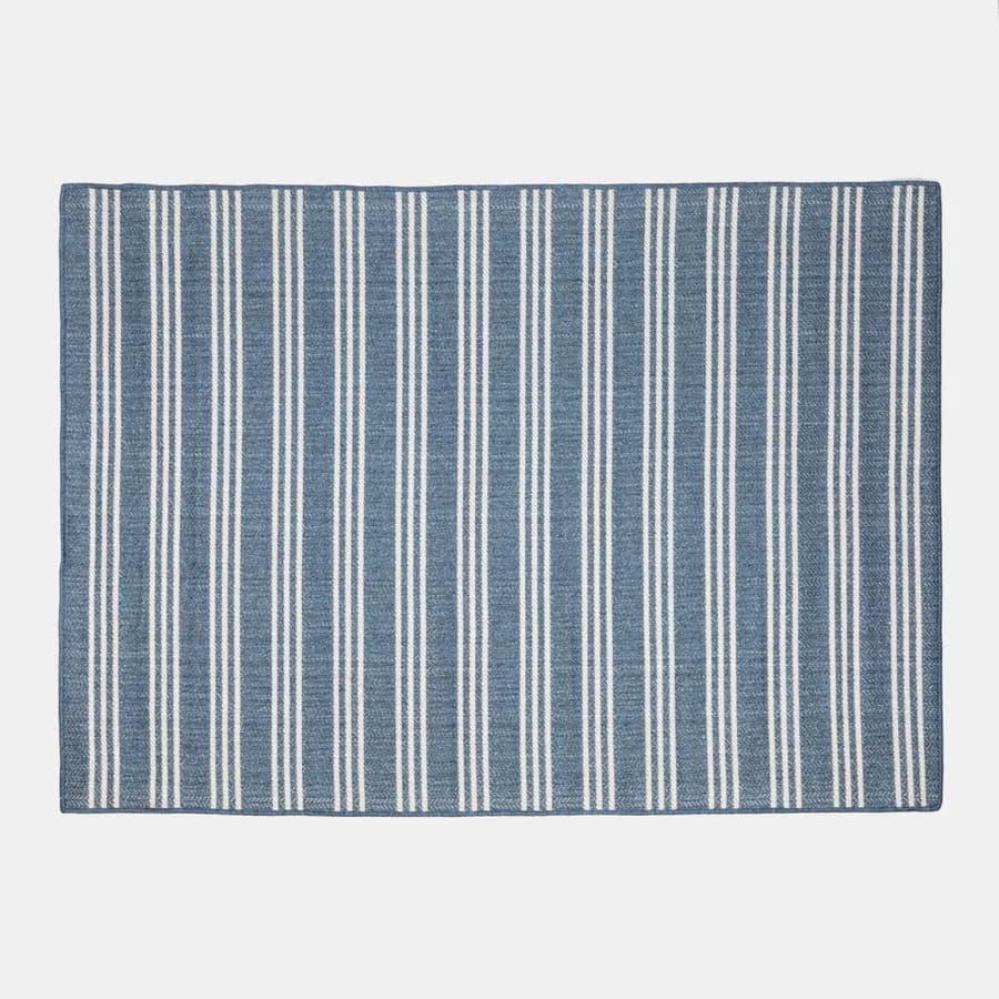 Tappeto da esterno 230x160 cm con fantasia blu e bianca