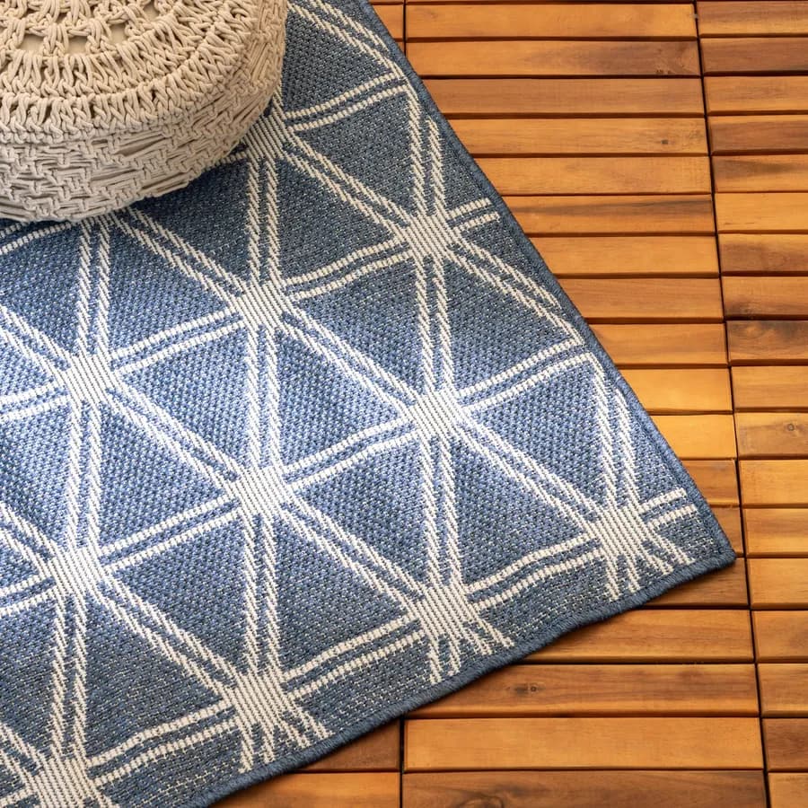 Tappeto da esterno 300x200 cm losanga blu