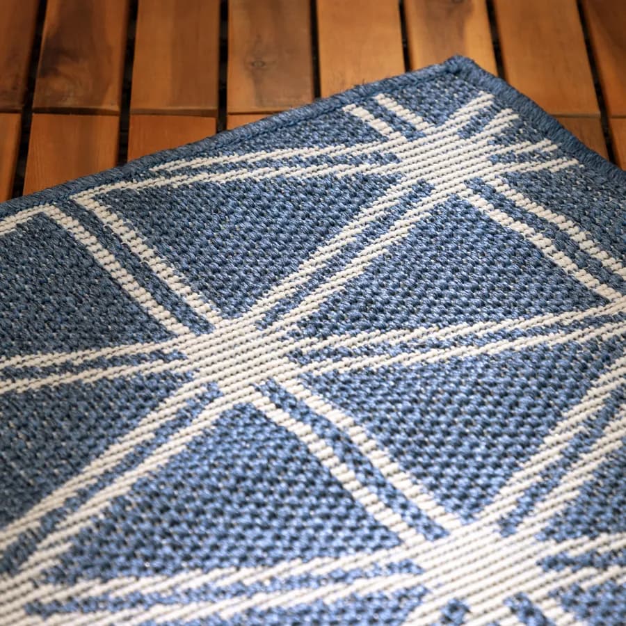 Tappeto da esterno 300x200 cm losanga blu