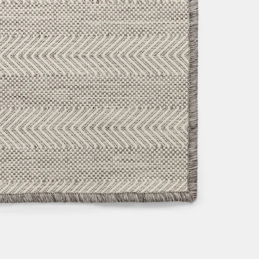 Tappeto da esterno o interno 150x200 cm in tessuto idrorepellente grigio con motivo a spiga - Rupert