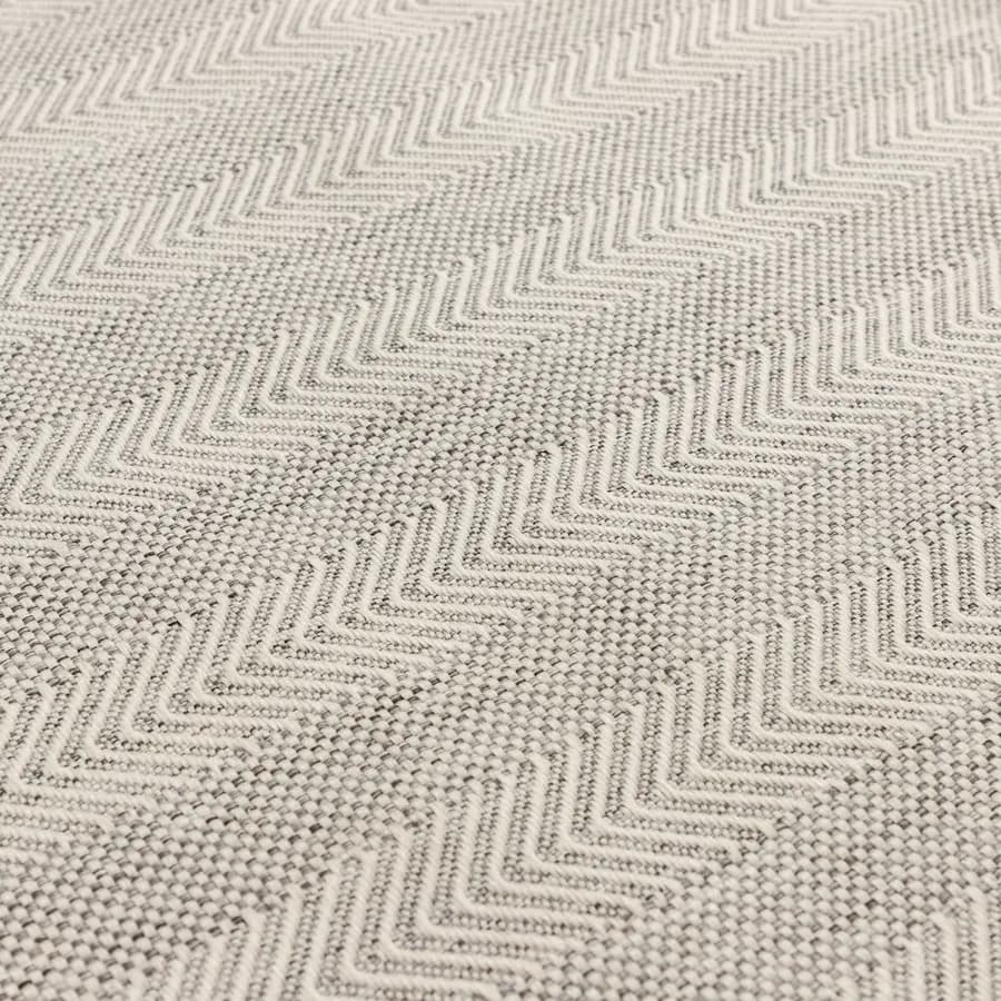 Tappeto da esterno o interno 150x200 cm in tessuto idrorepellente grigio con motivo a spiga - Rupert