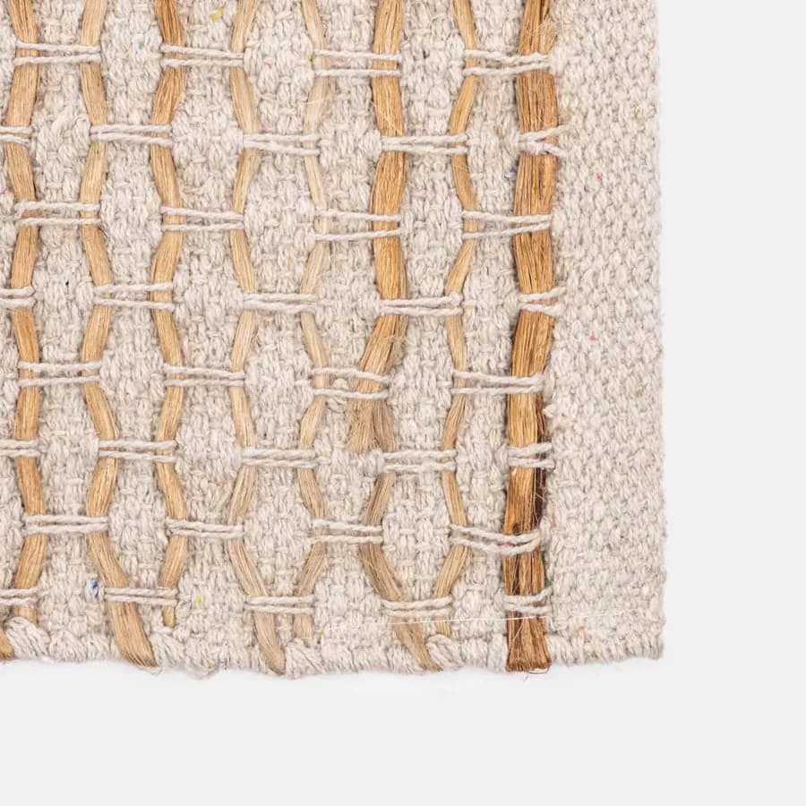 Tappeto da interni 140x70 cm in cotone e juta naturale