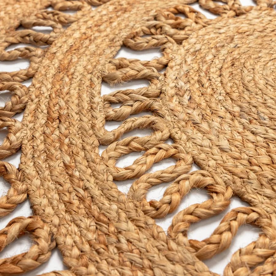 Tappeto mezzaluna da esterno o interno 75x45 cm in juta naturale con intreccio