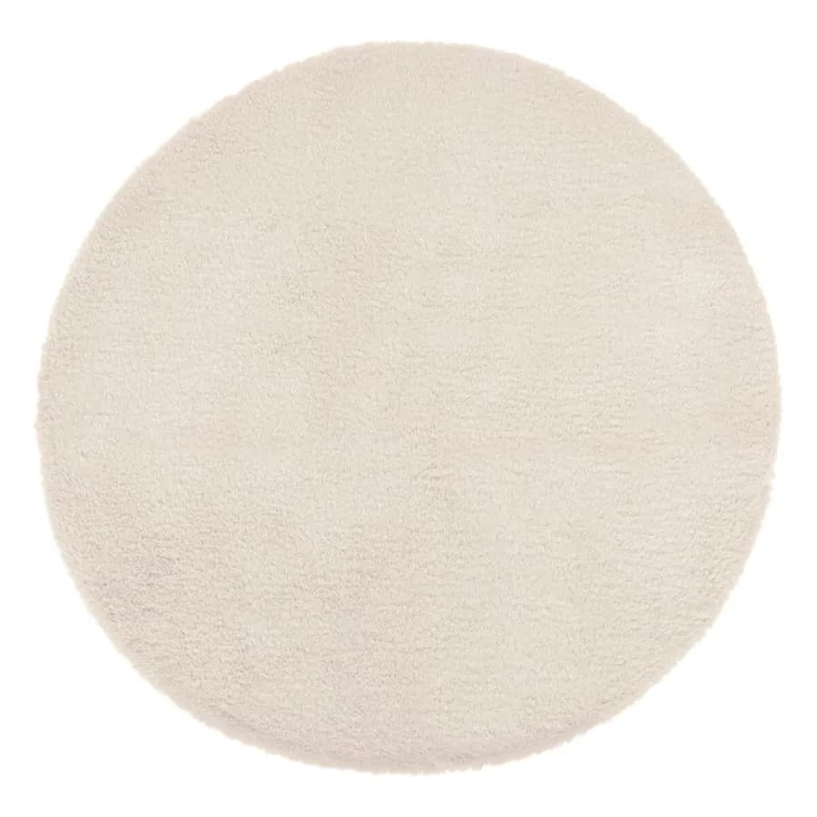 Tappeto rotondo 80 cm in similpelliccia morbida beige - Ofelia