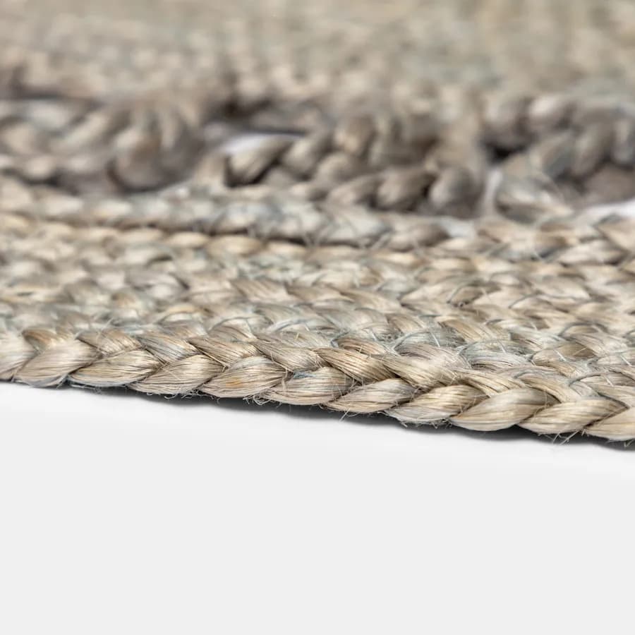 Tappeto da esterno o interno rotondo 90 cm in juta grigio