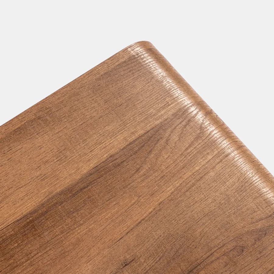Tavolino 100x40h cm effetto rovere con ripiano in vetro - Bush