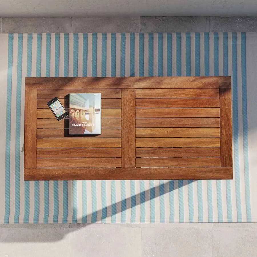 Tavolino da giardino 100x50 cm in legno teak - Louis