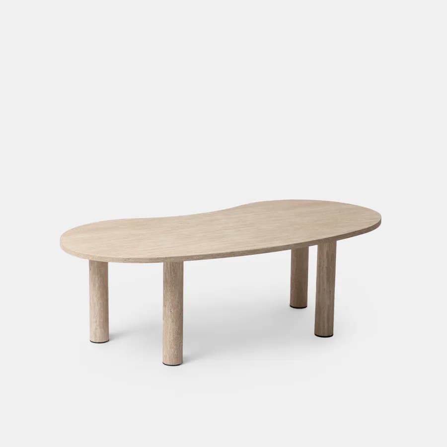 Tavolino 110x53 cm top in legno effetto travertino - Tlidon