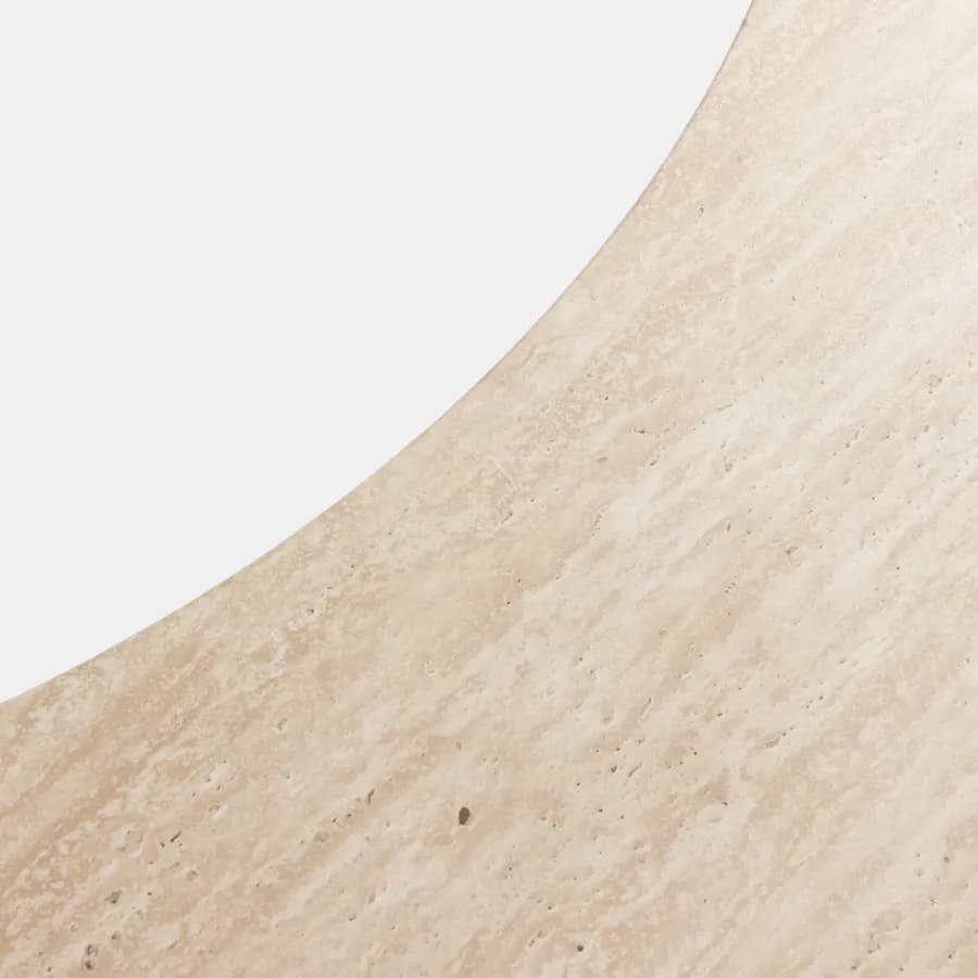 Tavolino 110x53 cm top in legno effetto travertino - Tlidon