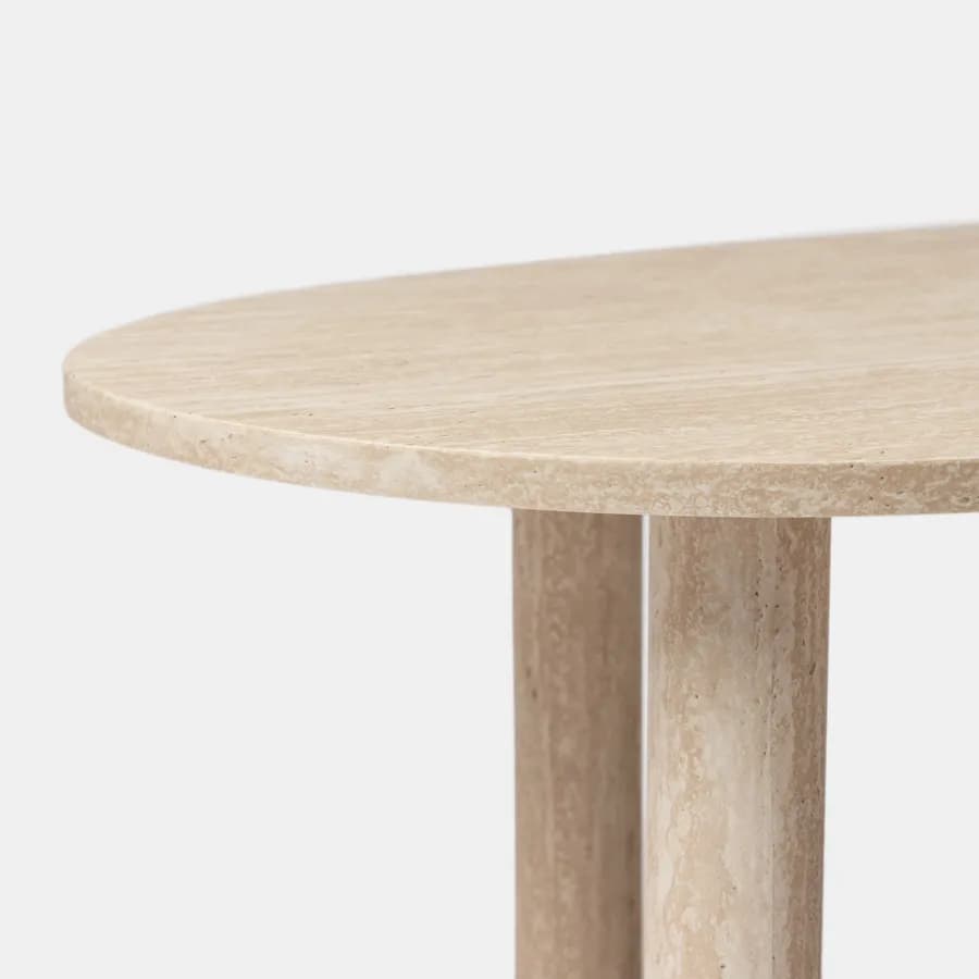 Tavolino 110x53 cm top in legno effetto travertino - Tlidon