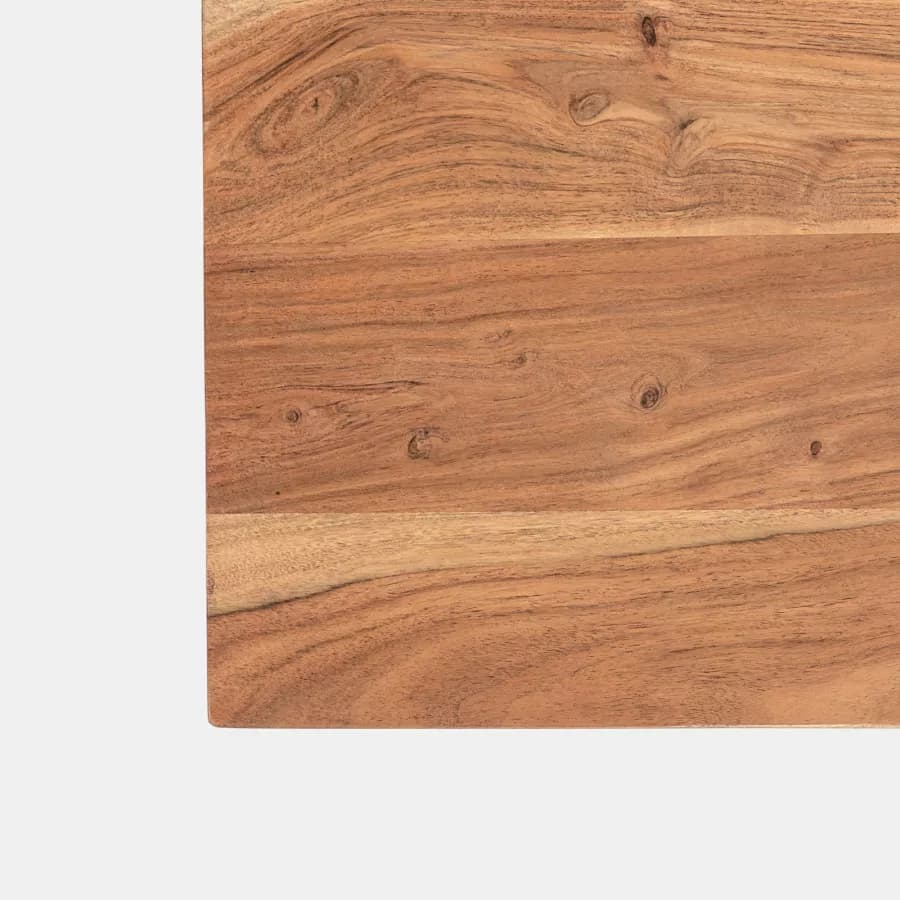 Tavolino 118 cm in legno e metallo con due ripiani - Freia Acacia
