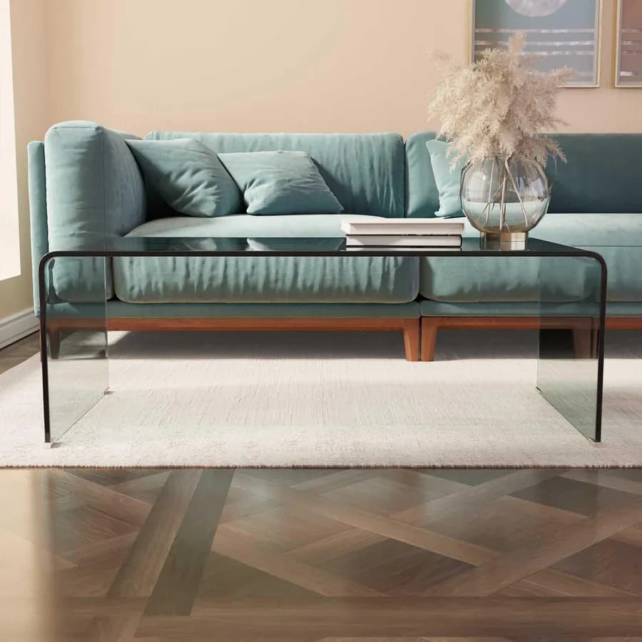 Tavolino 120x60 cm in vetro trasparente - City