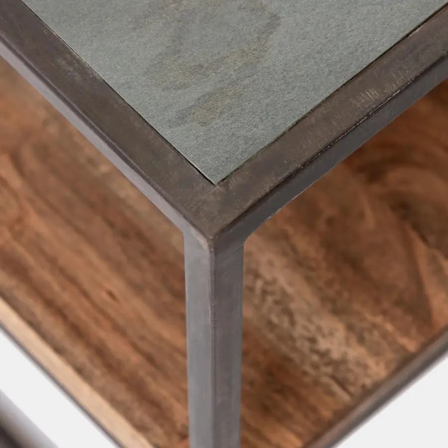 Tavolino 120x60 cm in legno di acacia e metallo - Freia Acacia
