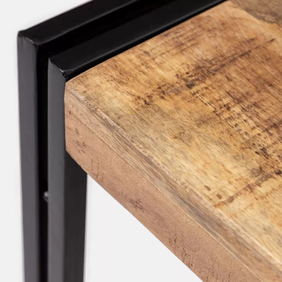 Tavolino 120x70 cm in legno di mango e metallo nero - Freia Mango