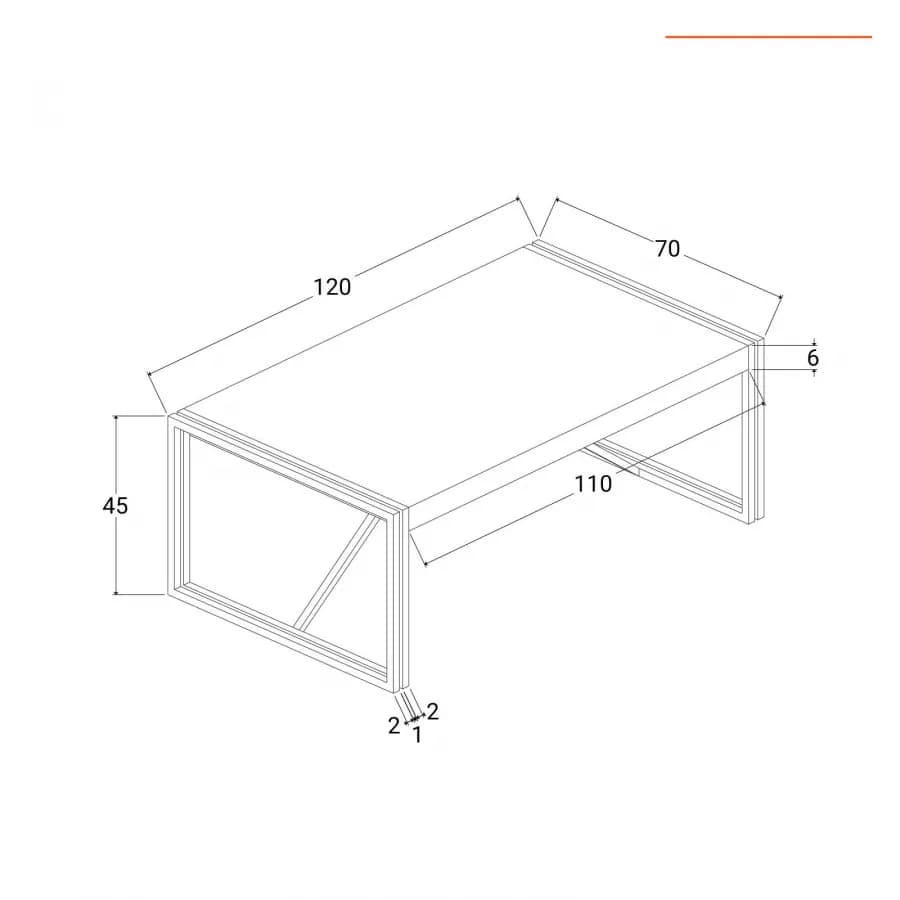 Tavolino 120x70 cm in legno di mango e metallo nero - Freia Mango