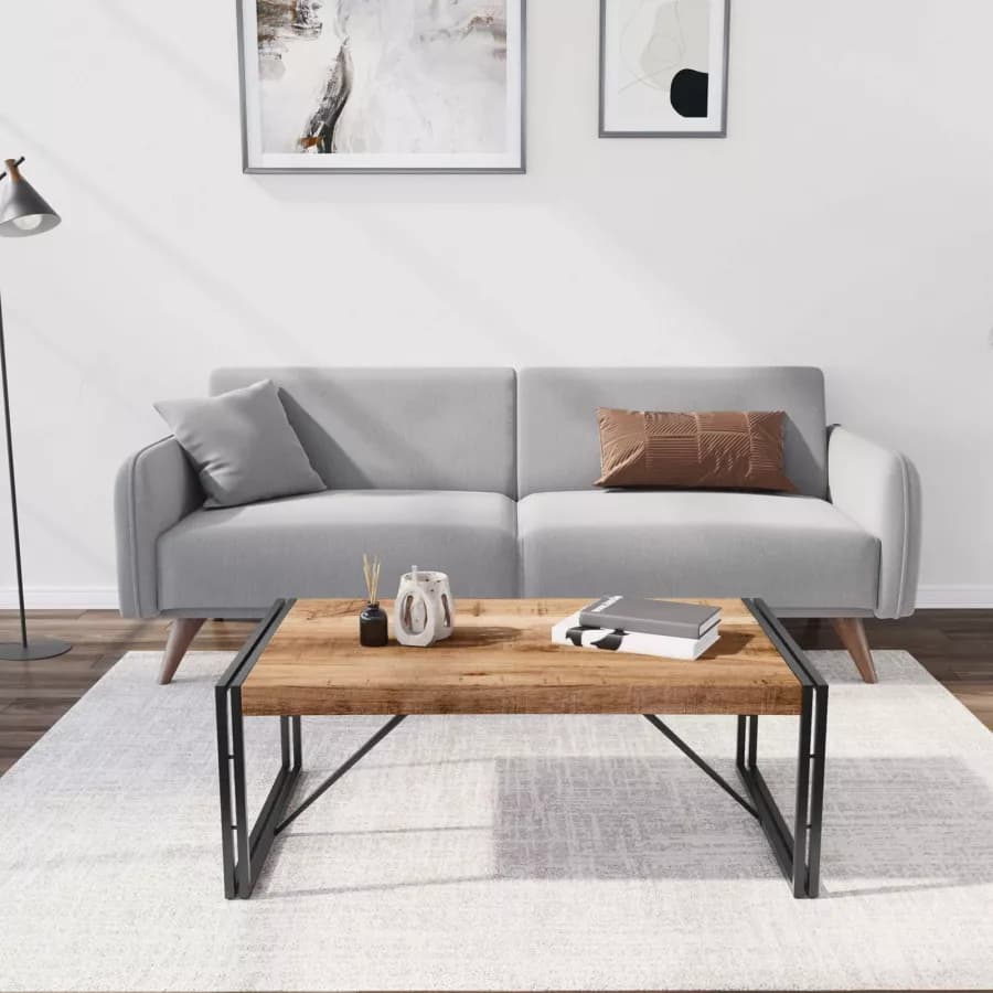 Tavolino 120x70 cm in legno di mango e metallo nero - Freia Mango